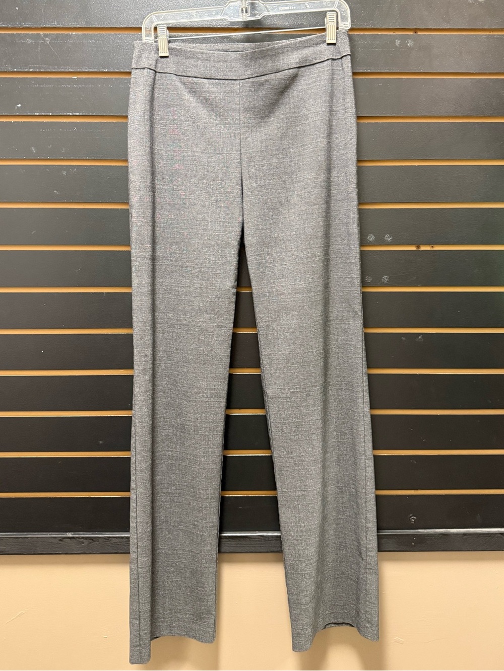 Larry Levine Gray Straight Leg Pull-On Dress Pants Size 10